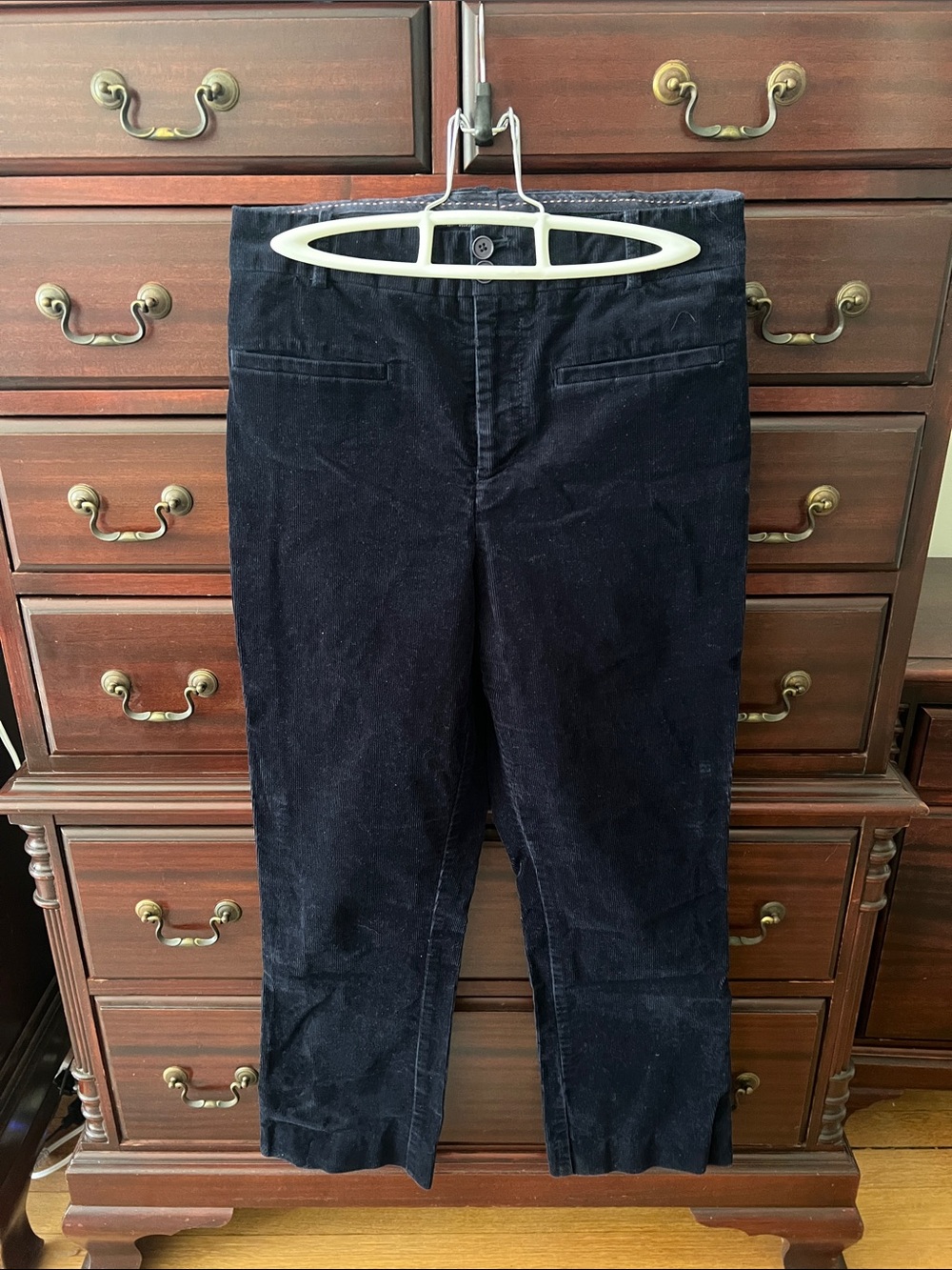 Anthropologie Navy Corduroy Boot-Cut Pants